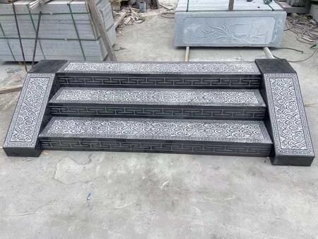 青石台阶踏步石，青石台阶石雕刻，祥云台阶石，多种加工面青石台阶石